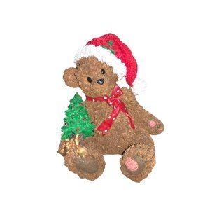 Santa Bear Table Top Decoration-  Bear with Santa Hat- 7 inch